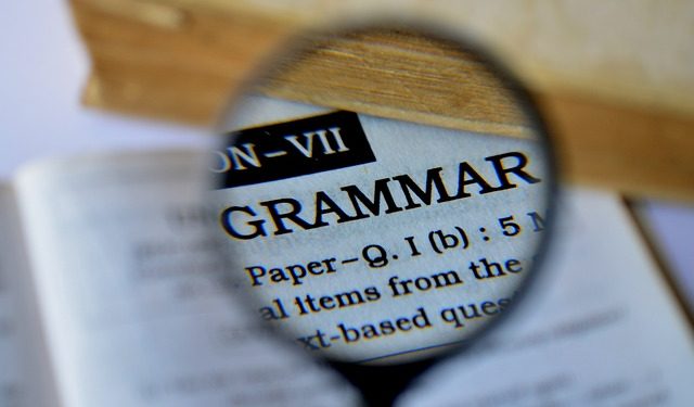 Zdjęcie hasła słownikowego "gramatyka" pod lupą