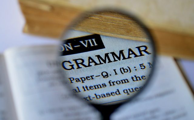 Zdjęcie hasła słownikowego "gramatyka" pod lupą