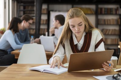 Studentka na zajęciach grupowych